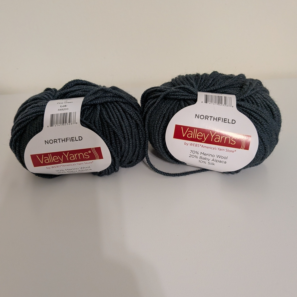 Valley Yarns Northfield Pine Green‎ 18 Merino Alpaca Silk DK Yarn 2 Skeins